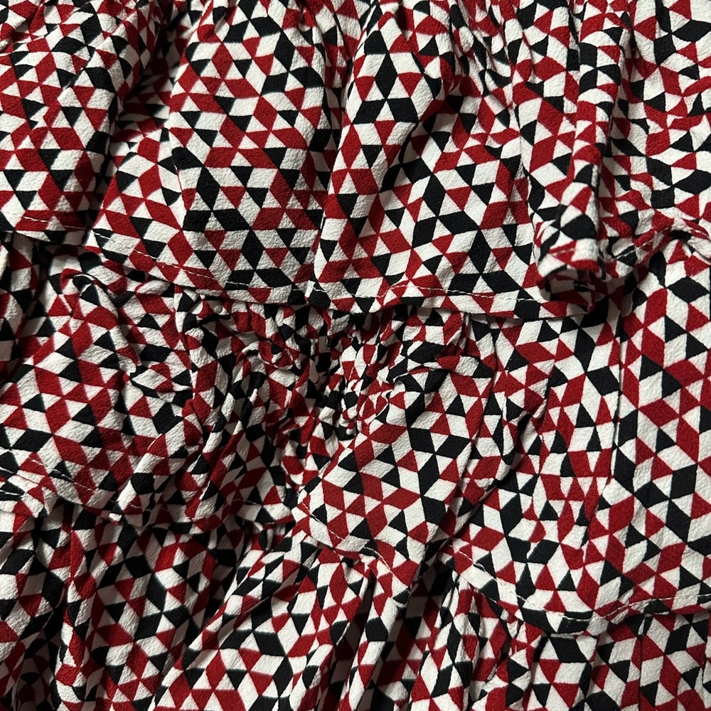 Maje Jalao Printed Ruffled Smocked Mini Skirt Siz… - image 5